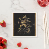 Serviette En Papier Cocktail Griffin Napkin (En situation)