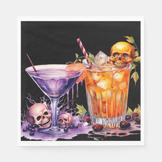 Serviette En Papier Cocktail Halloween (Devant)