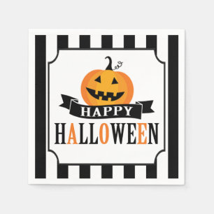 Serviette En Papier Cocktail Halloween noir et blanc Napkin