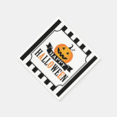 Serviette En Papier Cocktail Halloween noir et blanc Napkin (Coin)