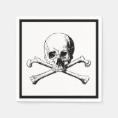 Serviette En Papier Cocktail Jolly roger Crâne et os croisés (Devant)