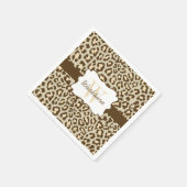 Serviette En Papier Cocktail Leopard Brown Tan Peach (Coin)