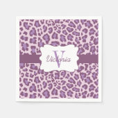Serviette En Papier Cocktail Leopard Purple Lavender sur mesure Napkin (Devant)