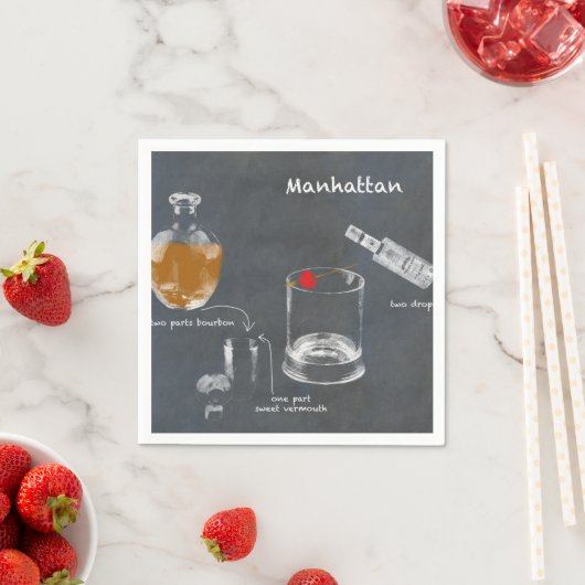 Serviette En Papier Cocktail Manhattan (En situation)