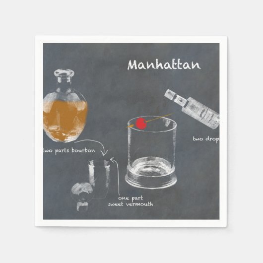 Serviette En Papier Cocktail Manhattan (Devant)