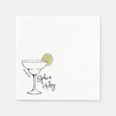 Serviette En Papier Cocktail Margarita tiré à la main (Devant)