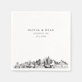 Serviette En Papier Cocktail Mariage Atlanta Georgia Napkin (Devant)