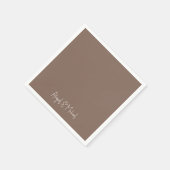 Serviette En Papier Cocktail Mariage Brown (Coin)