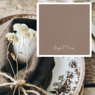 Serviette En Papier Cocktail Mariage Brown