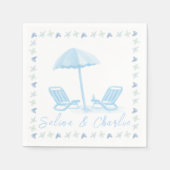 Serviette En Papier Cocktail Mariage côtier Napkin (Devant)