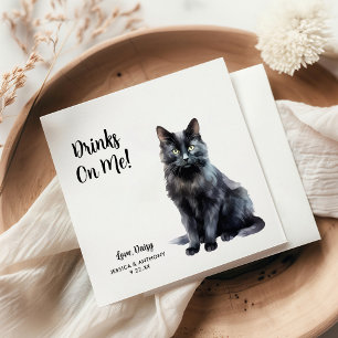 Serviette En Papier Cocktail Mariage de chat