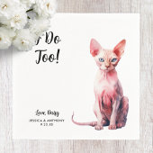 Serviette En Papier Cocktail Mariage de chat