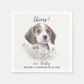 Serviette En Papier Cocktail Mariage de chien (Devant)