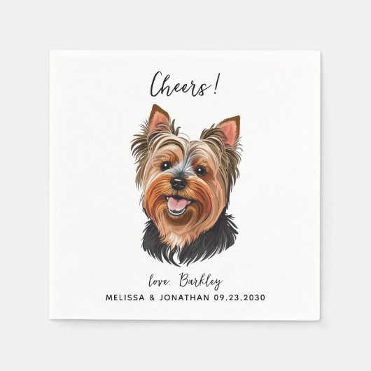 Serviette En Papier Cocktail Mariage de chien (Devant)