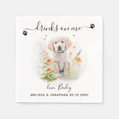 Serviette En Papier Cocktail Mariage de chien (Devant)