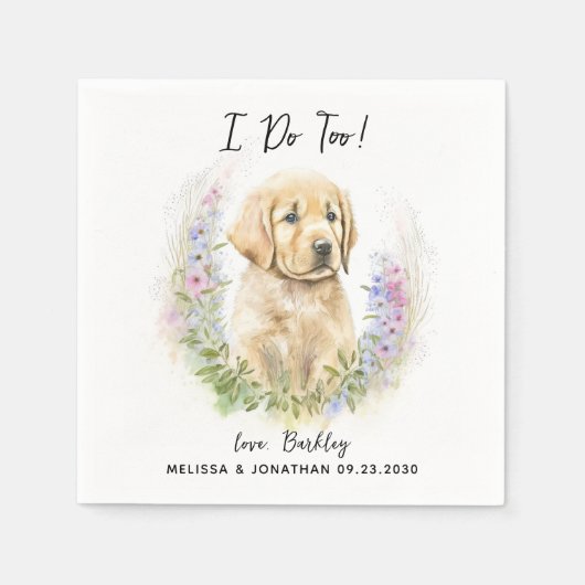 Serviette En Papier Cocktail Mariage de chien (Devant)