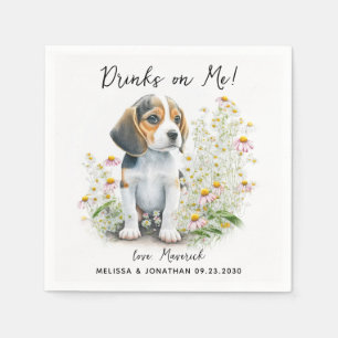 Serviette En Papier Cocktail Mariage de chien