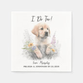 Serviette En Papier Cocktail Mariage de chien (Devant)