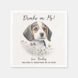 Serviette En Papier Cocktail Mariage de chien