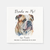 Serviette En Papier Cocktail Mariage de chien (Devant)