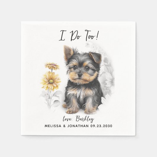 Serviette En Papier Cocktail Mariage de chien (Devant)