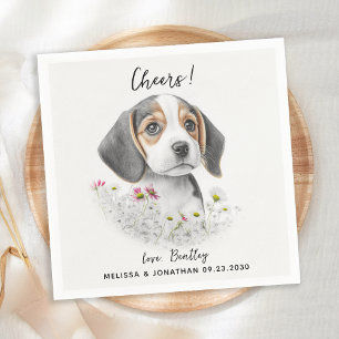 Serviette En Papier Cocktail Mariage de chien