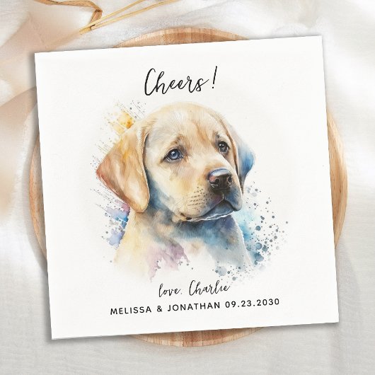 Serviette En Papier Cocktail Mariage de chien