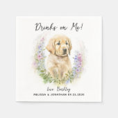 Serviette En Papier Cocktail Mariage de chien (Devant)