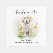 Serviette En Papier Cocktail Mariage de chien (Devant)