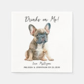 Serviette En Papier Cocktail Mariage de chien (Devant)