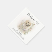 Serviette En Papier Cocktail Mariage de chien (Coin)