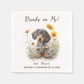 Serviette En Papier Cocktail Mariage de chien (Devant)