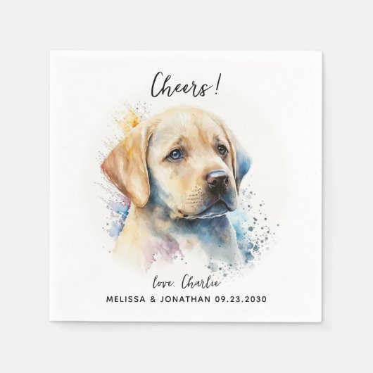 Serviette En Papier Cocktail Mariage de chien (Devant)