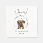 Serviette En Papier Cocktail Mariage de chien de boîte simple (Devant)