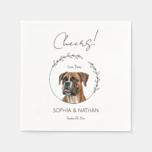 Serviette En Papier Cocktail Mariage de chien de boîte simple