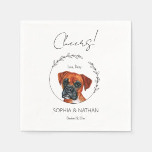 Serviette En Papier Cocktail Mariage de chien de boîte simple