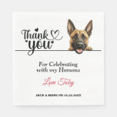 Serviette En Papier Cocktail Mariage de chien Malinois belge (Devant)