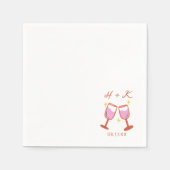 Serviette En Papier Cocktail Mariage de la partie Engagement (Devant)