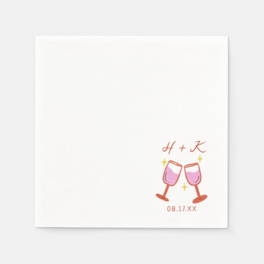 Serviette En Papier Cocktail Mariage de la partie Engagement (Devant)