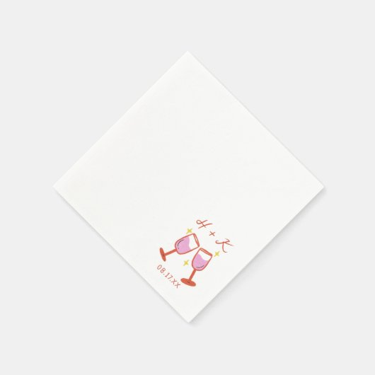 Serviette En Papier Cocktail Mariage de la partie Engagement (Coin)