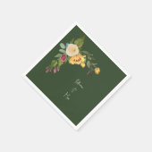 Serviette En Papier Cocktail Mariage de Sunflower Green Forest (Coin)