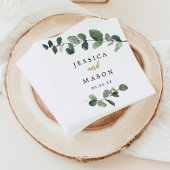 Serviette En Papier Cocktail Mariage Eucalyptus Napkin