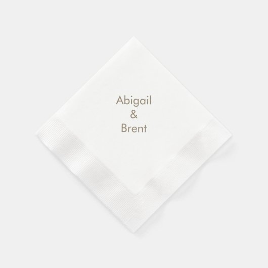 Serviette En Papier Cocktail Mariage Gold et White Modern Coin (Coin)