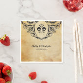Serviette En Papier Cocktail Mariage Halloween Napkin - Gothique (En situation)
