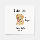Serviette En Papier Cocktail Mariage Jaune Labrador Napkin (Devant)