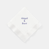 Serviette En Papier Cocktail Mariage Marine et Blanc Moderne (Coin)