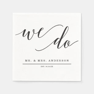 Serviette En Papier Cocktail Mariage minimaliste d'élégance Napkin