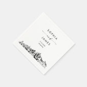Serviette En Papier Cocktail Mariage moderne Atlanta Skyline (Coin)