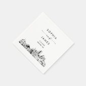 Serviette En Papier Cocktail Mariage moderne Denver Skyline (Coin)