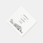 Serviette En Papier Cocktail Mariage moderne Las Vegas Skyline (Coin)